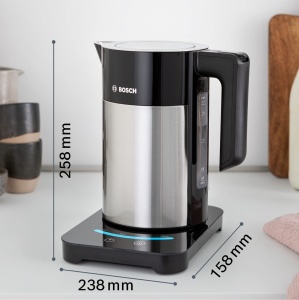 Ceainic fara fir Bosch TWK7203, oprire automata, protectie la supraincalzire, 7 setari de temperatura, functie de mentinere la cald, 1,7 L, 2200 W, negru - Img 7