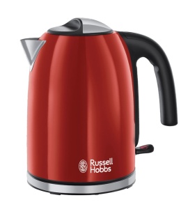 Ceainic Russell Hobbs [1,7l, 2400W] Culori+ Otel inoxidabil Rosu (functie de gatit sub presiune, filtru de var detasabil, gura de scurgere optimizata, indicator extern al nivelului apei) Ceainic 20412-70