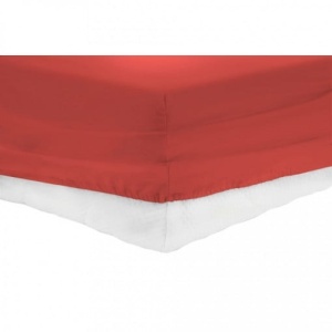Cearceaf de pat cu elastic Heinner Home, 140x200 cm, Bumbac 100%, Rosu