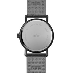 Ceas barbatesc Braun BN0301BKBKG, 40 mm, cu cadran negru si bratara din piele - Img 6