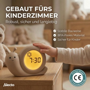 Ceas de perete Alecto BC110BE Simon - 3 in 1, Cablu USB 200 cm, Nocturn - Img 3