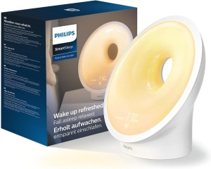Ceas de trezire Philips HF365101 cu simulare rasarit, 25 niveluri luminozitate, radio FM