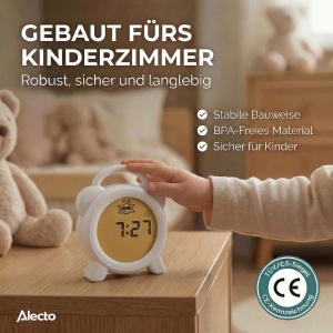 Ceas desteptator pentru copii Alecto BC-100, cablu Micro-USB, cu lumini ajustabile - Img 3