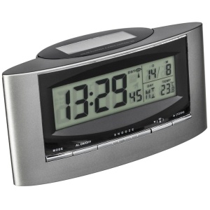 Ceas digital TFA Dostmann 98.1071, solar, cu afisaj temperatura, argintiu-negru