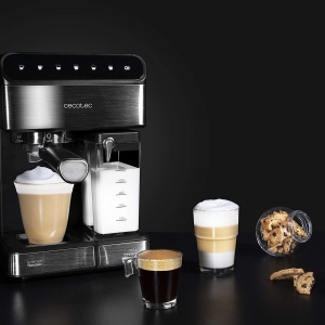 Cecotec Espressor semiautomat Power Instant-ccino 20 Touch seria Nera 1350 W presiune de 20 bari rezervor de lapte de 500 ml control tactil rezervor d - Img 4