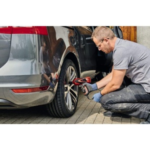 Cheie cu impact Einhell Automotive CC-HS 12/1 (12 V, cuplu de eliberare max. 350 Nm, nivel cu bula de aer integrat, lumina LED, inclusiv 2 prize cu 17/19 si 21/23 mm, carcasa) - Img 3