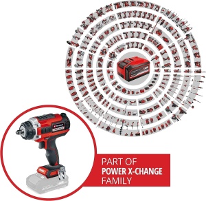 Cheie de impact cu acumulator profesionala Einhell IMPAXXO 18/400 Power X-Change (Li-Ion, 18 V, 400 Nm, cutie de viteze cu 3 trepte, motor fara perii, livrare fara baterie si incarcator) - Img 2