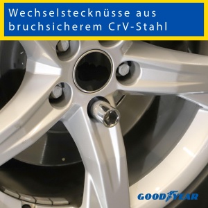 Cheie telescopica pentru roti GOODYEAR 75521, cu maner extensibil 22-41 cm, 17 mm si 19 mm - Img 7