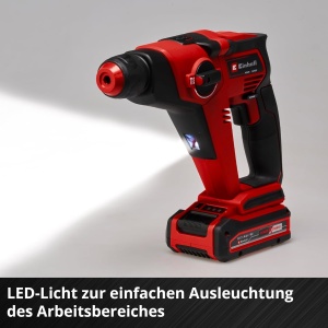 Ciocan rotopercutor cu acumulator Einhell TE-HD 18/12 Li-Solo Power X-Change (litiu-ion, 18 V, 1,3 J, capacitate de gaurire in beton 12 mm, montura SDS-plus, lumina LED, fara baterie si incarcator) - Img 7