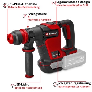 Ciocan rotopercutor Einhell Professional TP-DH 184 Li BL-Solo, 4 J, fara cablu - Img 3