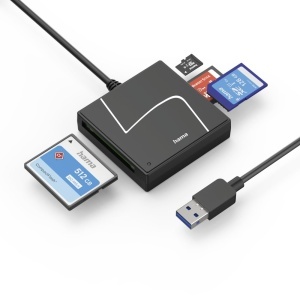 Cititor de carduri Hama USB-A cu adaptor USB-C, 5 Gbits, negru - Img 5