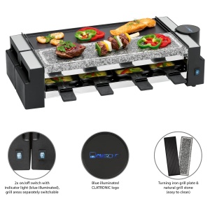 Clatronic Raclette RG 3678 Negru Grill 180deg pentru 8 persoane - Img 8