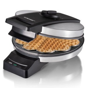 Cloer 1898XL Waffle Iron Professional, acoperire dubla rezistenta la zahar, potrivita pentru uz comercial, XL Heart Waffle 19,5 cm O 1200 W - Img 3