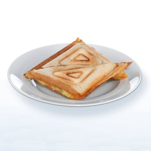 Cloer 6269 Sandwich Maker XXL, 1800 W, pentru 4 sandvisuri, paine prajita americana, umplutura XXL, mesaj optic gata, argintiu - Img 5
