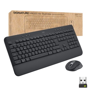 Combo Tastatura si Mouse Logitech Signature MK650, Wireless, Negru, pentru Birou - Img 1