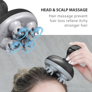 Comfier Electric Masaj Scalp Portabil IPX7 Reincarcabil cu 4 Capete pentru Relaxare - Img 2