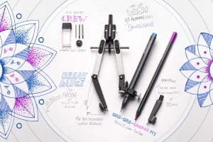Compas Faber-Castell cu ajustare rapida, metal, 390 mm, argintiu - Img 4