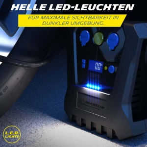 Compresor de aer digital MICHELIN 12V pentru masina | Programabil, compact si precis | Compresor de presiune in anvelope pentru masina, motocicleta, rulota si bicicleta - Img 6