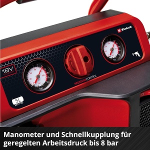 Compresor de aer Einhell TE-AC 1875 Li, 5 l, 8 bar, portabil - Img 7
