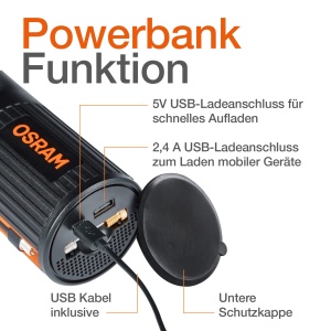 Compresor portabil OSRAM TYREinflate 2000, reincarcabil, cu USB, design compact - Img 8