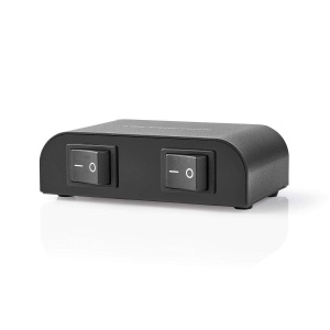 Comutator pentru Boxe Nedis, 2 Porturi, 150WKanal, Aluminiu, Negru - Img 4