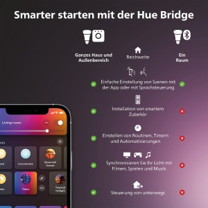 Comutator Philips Hue Tap pentru sisteme de iluminat Hue, Dimmer inteligent pentru controlul luminilor, Comutator de lumina fara fir fara instalare, alb - Img 7