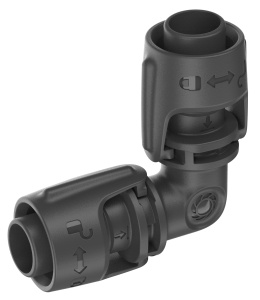 Conector L Gardena Micro-Drip-System 13 mm, 90 grade, reutilizabil, 2 bucati