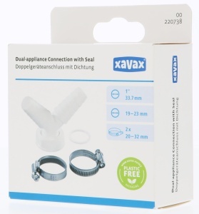 Conector Y pentru Sifon Xavax 00220738, Alb, 1 Zoll, pentru Spalatorie si Masina de Spalat - Img 4