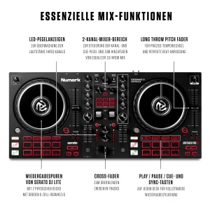 Consola controlera pentru DJ Numark Mixtrack Pro FX cu control pe 2 deck-uri, interfata audio integrata, afisaje Jog Wheel si palete de efecte, Serato DJ inclus - Img 3