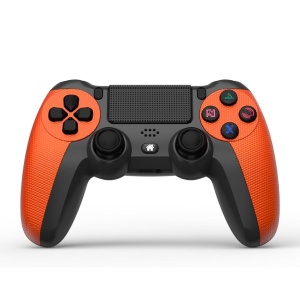 Controler Wireless NK pentru PS4 / PS3 / PC/Mobile - Controler Wireless cu Dualshock, Functie de Detectare pe 6 Axe, Lumina LED, Panou Tactil, Mufa Casti, Incl. Cablu de Incarcare - Portocaliu - Img 1