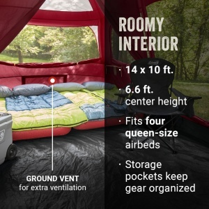 Cort de camping Coleman Skylodge pentru 10 persoane, rezistent la intemperii, cu 4 camere - Img 3