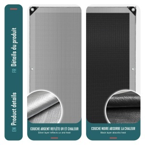 Cort de protectie VOUNOT 3x5m 240 gm gri, rezistent la apa - Img 6