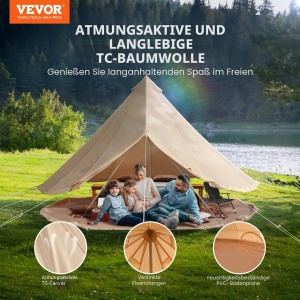 Cort VEVOR 3 m pentru Camping cu Sistem de Incalzire si 4 Feronerie - Img 2