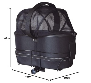 Cos de bicicleta pentru caini TRIXIE, 29 x 42 x 48 cm, negru, capacitate 6 kg - Img 8
