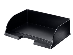 Cos de birou Leitz Plus Jumbo A4, capacitate mare, negru, design ergonomic