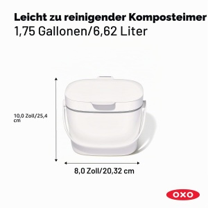 Cos de compost OXO Good Grips, 6.6 L, albgri, cu design anti-odori - Img 2