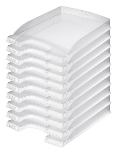 Cos de documente Leitz A4, 10 bucati, transparent, organizator birou - Img 1