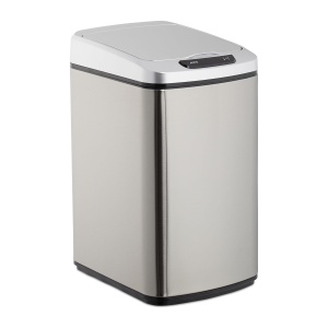 Cos de gunoi cu senzor Relaxdays 12l, design modern, inox, diverse culori