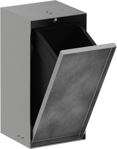Cos de gunoi incorporabil hansgrohe XtraStoris Rock, inox satinat, 300x150x140mm