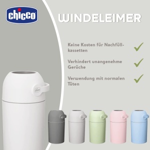 Cos de gunoi pentru scutece Chicco Windeleimer, sistem anti-odori, capacitate 25 scutece - Img 9