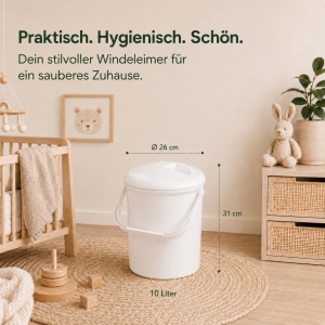 Cos de gunoi pentru scutece Rotho Babydesign Bella Bambina, 10L, Alb - Img 2