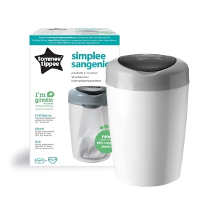 Cos de gunoi pentru scutece Tommee Tippee Simplee, capacitate 23 scutece, culoare gri