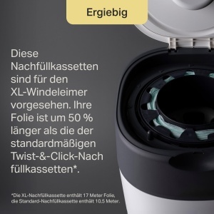 Cos de gunoi pentru scutece Tommee Tippee Twist Click XL, alb - Img 8