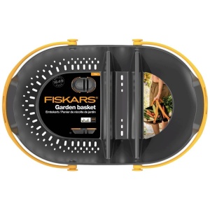 Cos de recolta Fiskars Plus, 61x39x13 cm, Plastic, NegruPortocaliu - Img 1