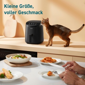COSORI Air Fryer Small 2L Mini Airfryer pentru 1 persoana ideal pentru camping calatorii si rulote rapid compact fara ulei economisire energie negru s - Img 2