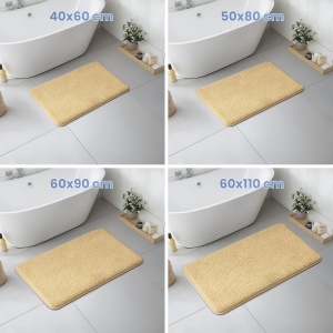 Covoare de baie VOUNOT 50x80cm, microfibra, bej, antiderapant, uscare rapida - Img 5