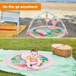 Covor de activitati Bright Starts Rosy Regenwald design jungla, 7 jucarii incluse - Img 2