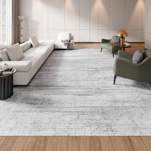 Covor modern VEVOR XDFHS10-14FT, 3048x4267 mm, gri, scurtflor, lavabil