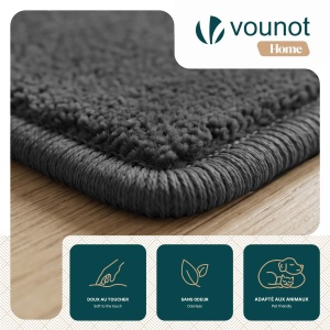 Covor VOUNOT 160x230 cm, rutschfeste, antiderapant, culoare antracit - Img 4