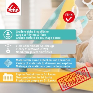Covorase de activitate Fehn Faultier cu 5 jucarii detasabile, 85 cm - Img 6